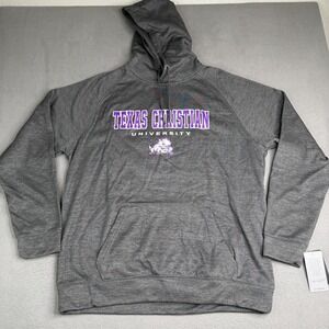 Texas Christian University Horned Frogs Hoodie Mens XL Gray College Football